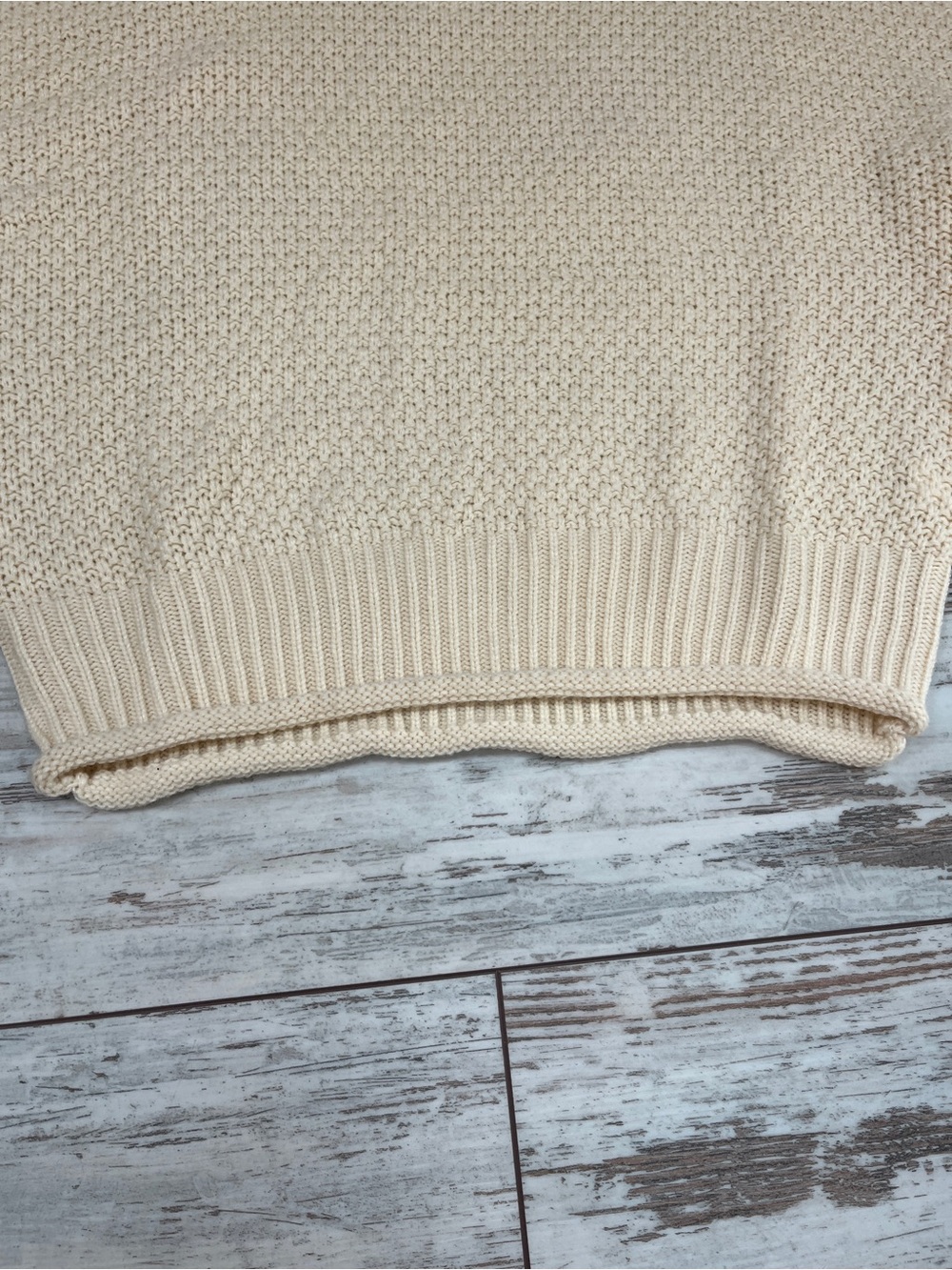 ZESICA Cream Textured Waffle Knit Sweater Mock Neck Oversized Womens Large NWT - Picture 11 of 12